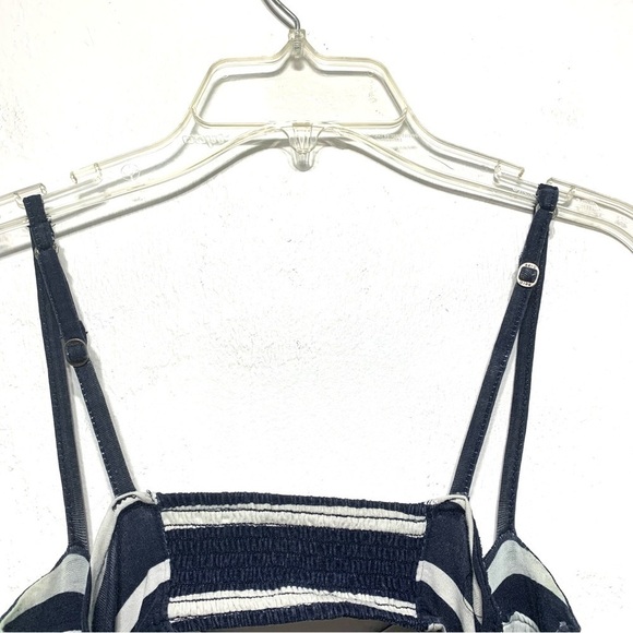 Aeropostale Open Back Stretch Blue & White Tank Top Skater Dress size XS - Picture 6 of 8